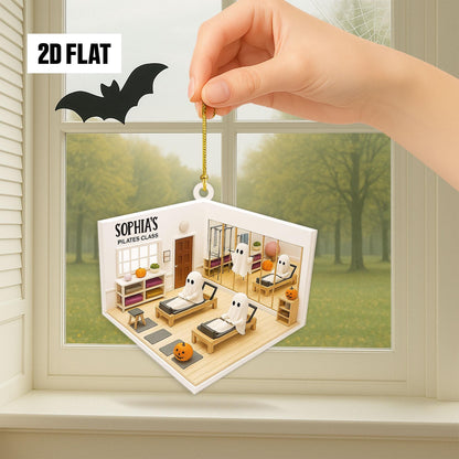 Personalized Pilates Classroom 2D Flat Ornament, Custom Name Ornament, Pilates Teacher Ornament, Halloween Window Hangings, Pilates Lover