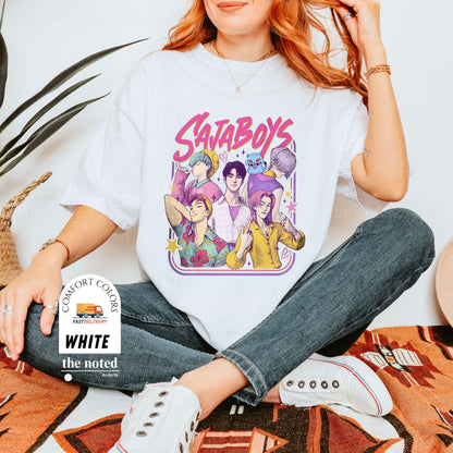 Saja Boys Boy Band Shirt, Comfort Colors® Kpop Demon Hunters Movie Shirt, Bootleg Retro Movie Shirt, Demon Hunters Merch Shirt