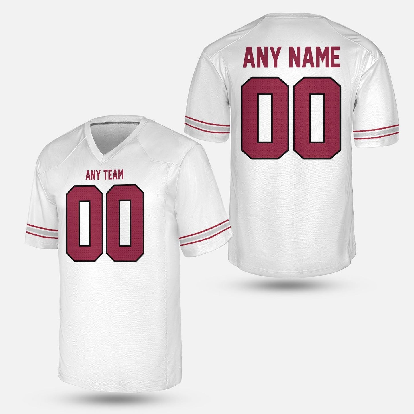 Custom Football Jersey – Desert Red & White Retro | Personalized American Game Day Jersey – Vintage Arizona Jersey – Unisex Adult Sizes