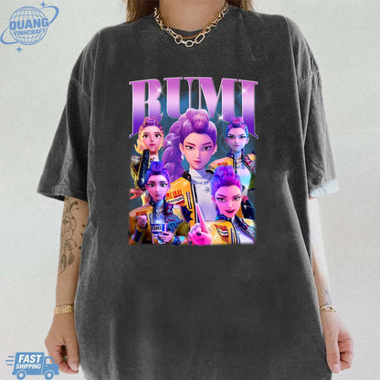 Rumi Kpop Shirt, Rumi Bootleg Fan T-Shirt, Kpop Demon Hunters Tee, gift For Fan Shirt, Gift for Huntrix fan Shirt