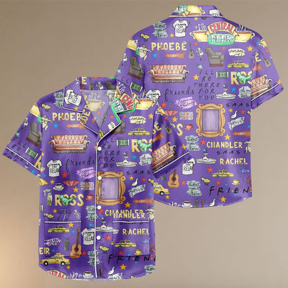 Friends TV Show Satin Pajama Set, Central Perk Lounge PJs, Funny Purple Sleepwear Set, Movie Friends Loungewear