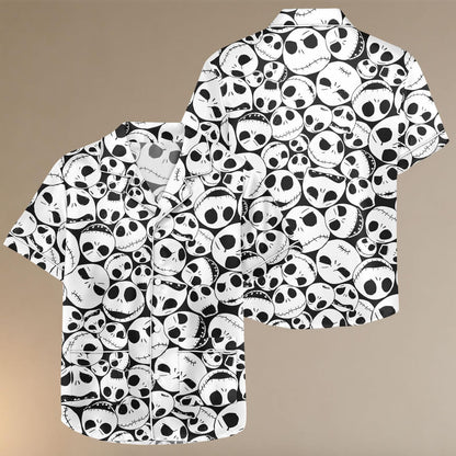 Jack Skellington Satin Pajama Set, Halloween Cartoon Sleepwear, Nightmare Before Christmas Costume PJs for Women Men