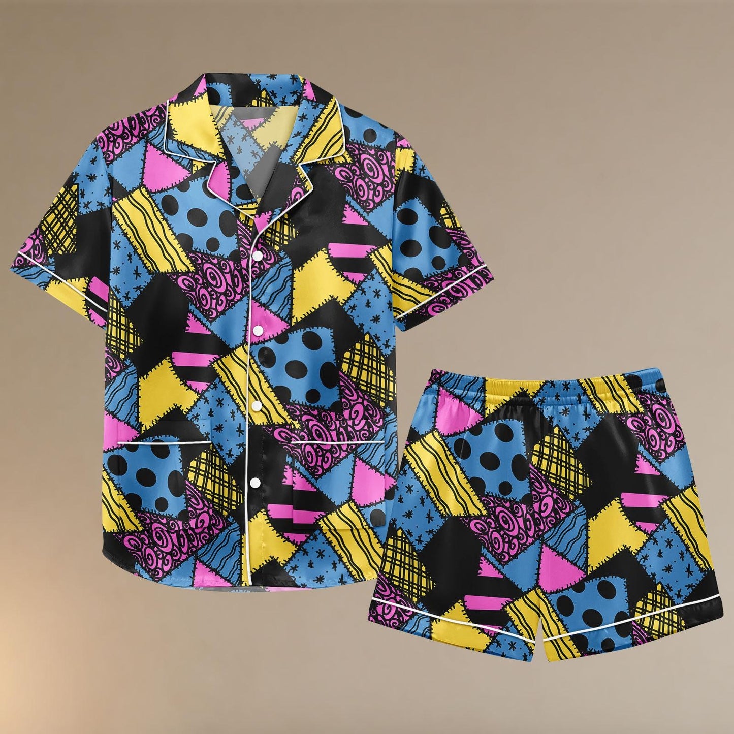 Sally Satin Pajamas Set, Nightmare Before Christmas Inspired Sleepwear, Halloween Cartoon Pjs, Satin Pajamas Set Gift