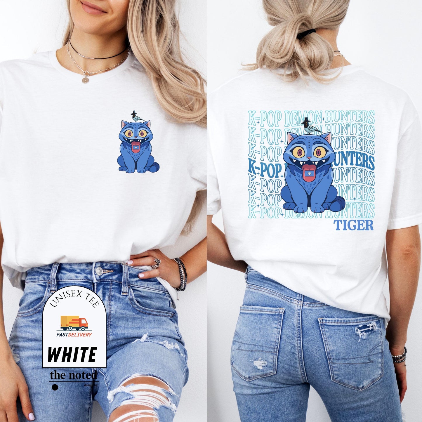 Kpop Demon Hunters Tiger Shirt, Kpop Movie Fan Gift Derpy the Tiger And Bird Demon Hunter Tiger Shirt, Hunters Tiger Fan, Animal Shirt