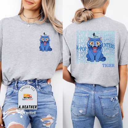 Kpop Demon Hunters Tiger Shirt, Kpop Movie Fan Gift Derpy the Tiger And Bird Demon Hunter Tiger Shirt, Hunters Tiger Fan, Animal Shirt