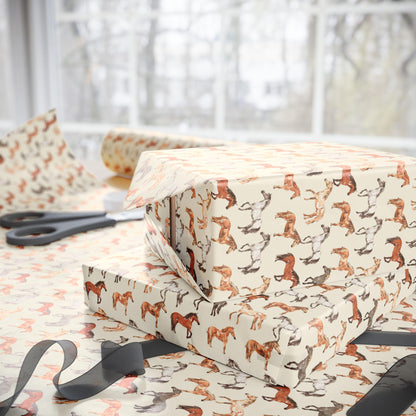 Horse Lover Wrapping Paper, Equestrian Gift Wrap, Horseback Riding Present, Animal Lover Paper, Gift for Rider, Horse Owner Wrap
