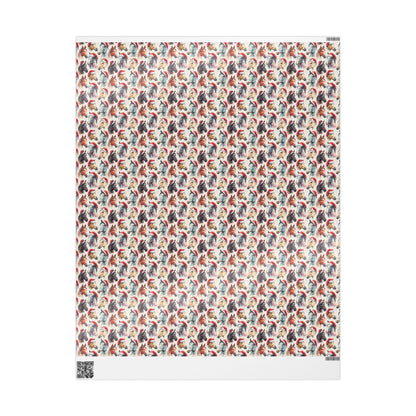 Festive Horse Gift Wrap, Equestrian Xmas Wrapping Paper, Winter Riding Holiday Wrap, Cowgirl Present Paper, Horse Lover Christmas