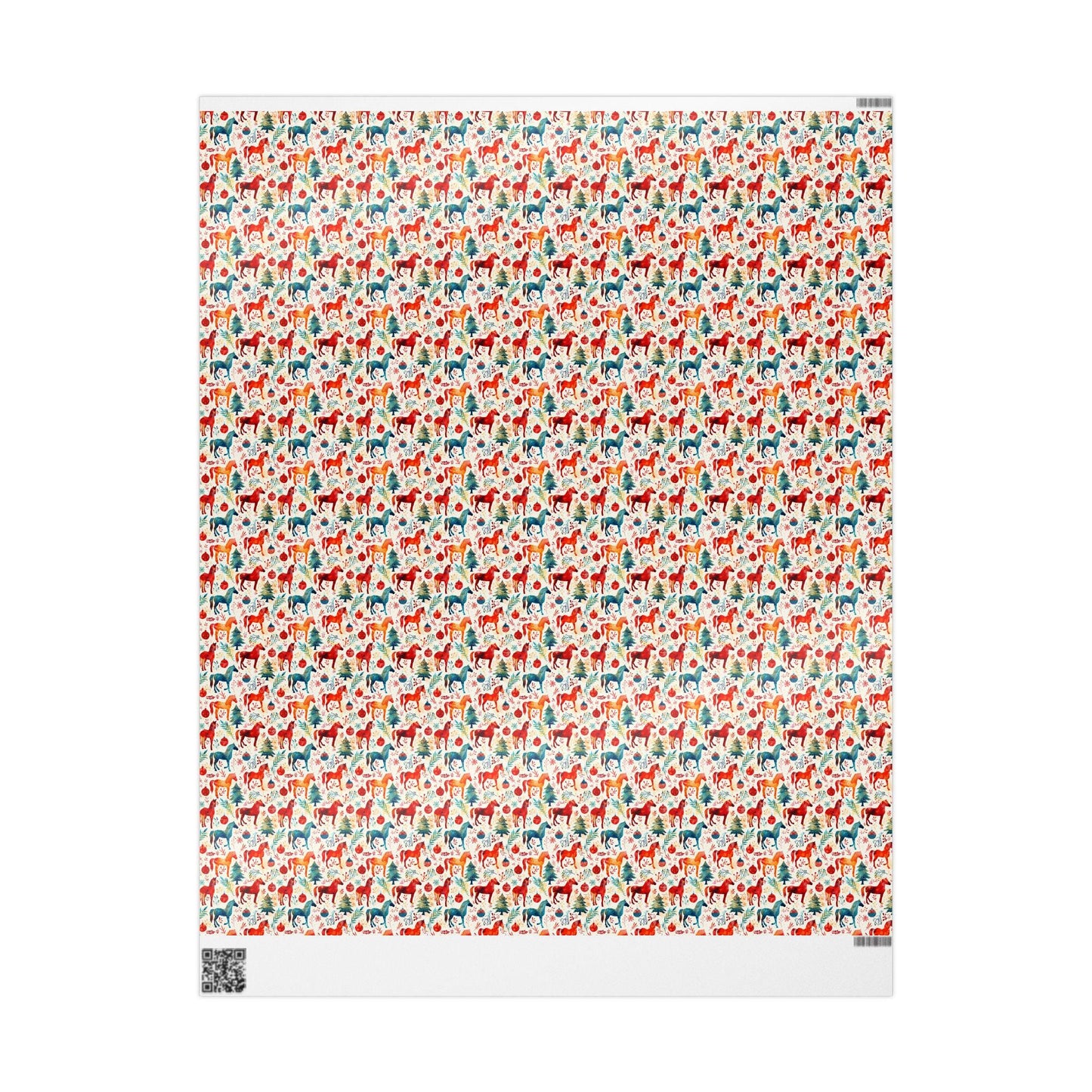 Winter Horse Print Wrap, Equestrian Xmas Wrapping Paper, Holiday Cowgirl Gift Paper, Festive Horse Lover Wrap, Riding Present Sheet
