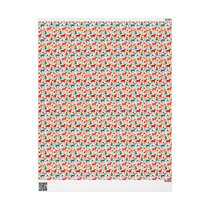 Winter Horse Print Wrap, Equestrian Xmas Wrapping Paper, Holiday Cowgirl Gift Paper, Festive Horse Lover Wrap, Riding Present Sheet
