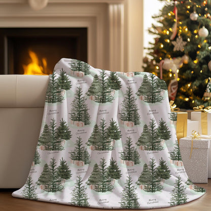 Sherpa Fleece Throw Blanket Cozy Christmas Decor Warm Winter Gift by HarborIslandDecor