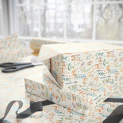 Dentist Gift Wrap for Adults, Orthodontist Office Wrapping Paper Fun Gift Wrap for Dental Office Dentist and Hygienists