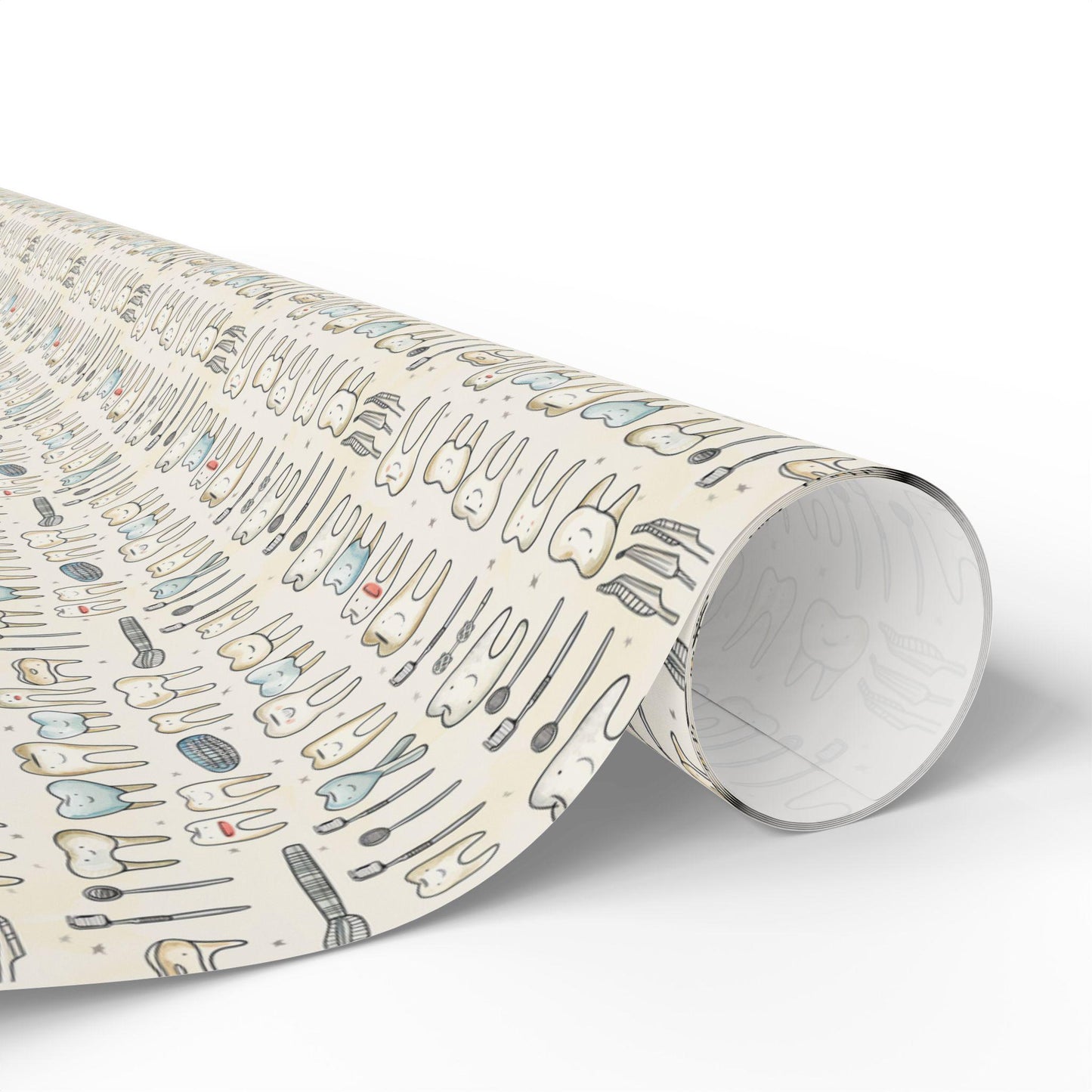 Orthodontist Tooth Print Wrapping, Dentist Gift Paper, Dental Decor Fun Gift Wrap for Dental Office Dentist and Hygienists