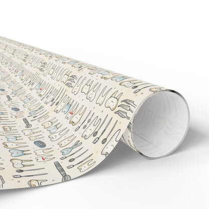 Orthodontist Tooth Print Wrapping, Dentist Gift Paper, Dental Decor Fun Gift Wrap for Dental Office Dentist and Hygienists