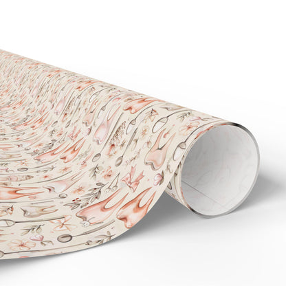 Orthodontist Gift Wrap, Clean Tooth Print Paper, Dentist Office Supplies Fun Gift Wrap for Dental Office Dentist and Hygienists