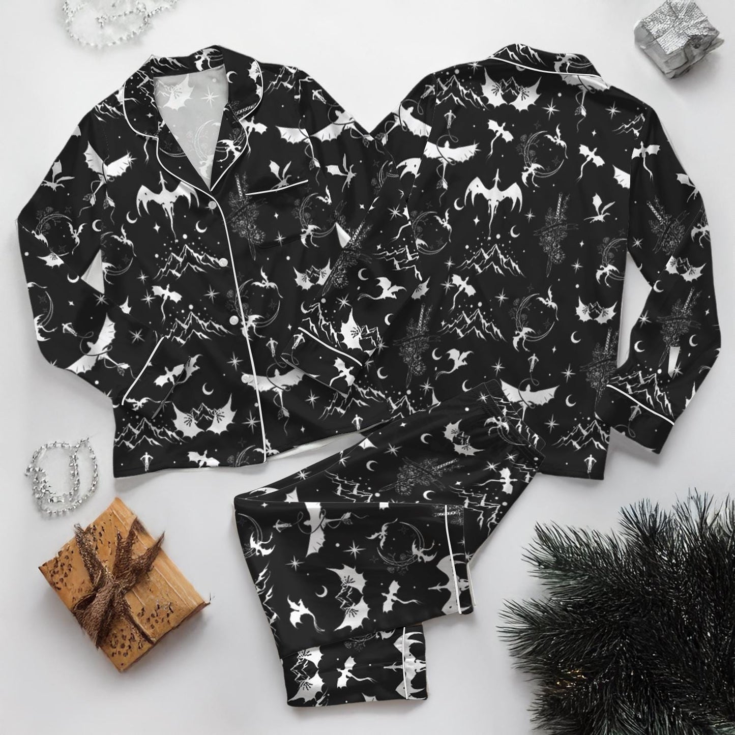 Dragon Pajamas Set, Bookish Club Holiday Pajamas, Matching Family Pajamas Set, Fourth Wing Pajamas Pants, Dragon Love Sleepwear