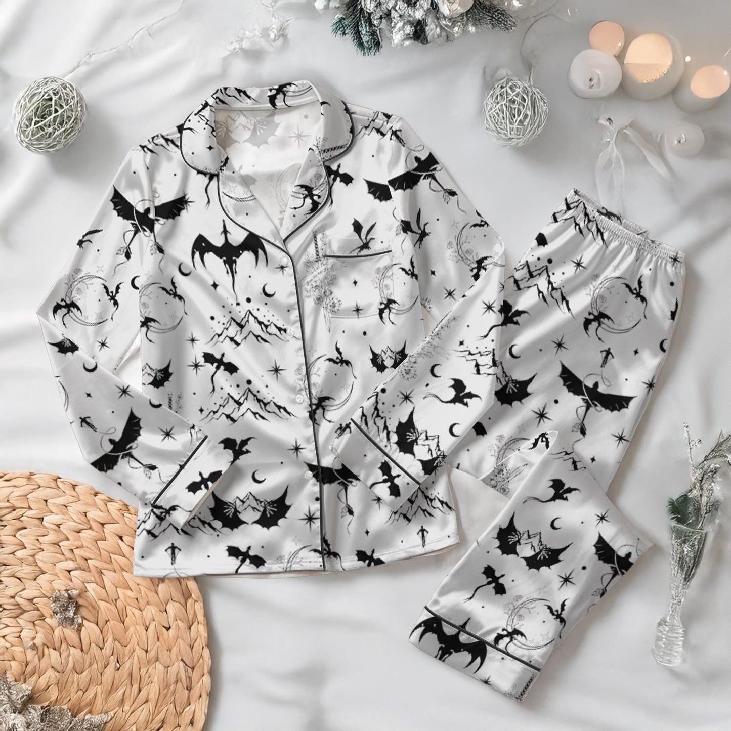 Dragon Pajamas Set, Bookish Club Holiday Pajamas, Matching Family Pajamas Set, Fourth Wing Pajamas Pants, Dragon Love Sleepwear