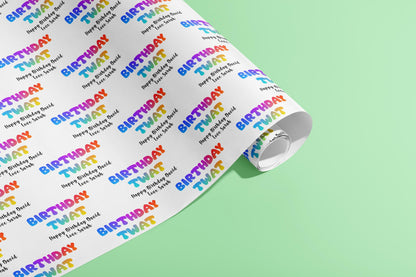 Personalised Rude Wrapping Paper, Gift Wrap, Birthday, Your Text, Your Name, Customised, Adult, Party Hat, Paper, Your Age, Eco, Recyclable