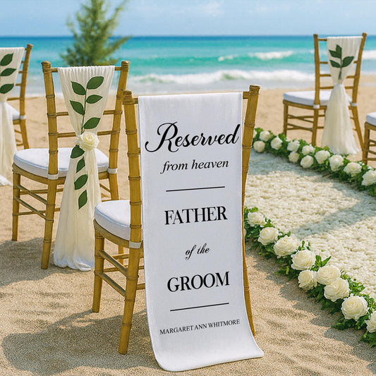 Reserved Chair Sign for Father of the Groom, Father of the Groom – Wedding Memorial Fabric Banner In Loving Memory Wedding Wedding Gift