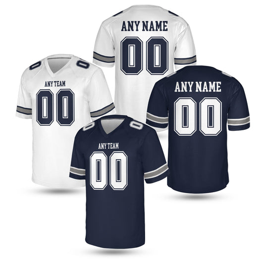 Personalize Dallas Blue and Silver Football Jersey – Lone Star Gameday Style | Custom Name & Number Shirt | Unisex Tailgate Fan Gear