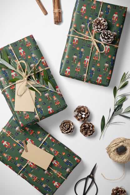 Nutcracker Ballet Wrapping Paper Roll, Christmas Gift Wrap with Soldiers, Drums, and Holiday Charm #4