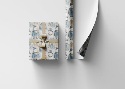 Whimsical Snowman Wrapping Paper Roll, Christmas Gift Wrap with Snowflakes and Holiday Cheer #10