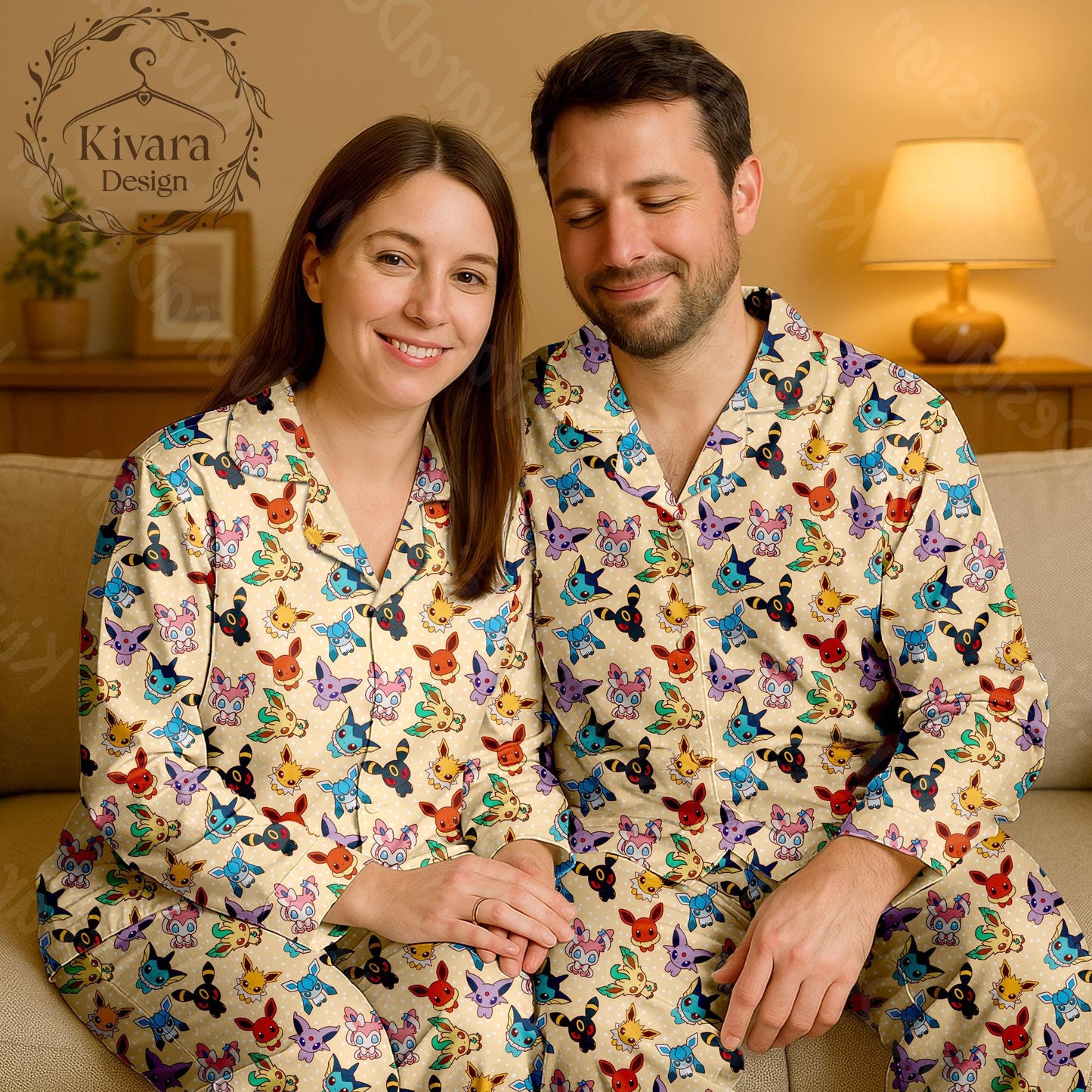 Evolution Chibi Pajamas Anime Pajamas Set Cute Pajamas Comfort for Adult Fans