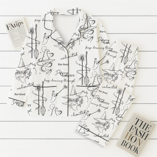 Halloween Witch Pajamas Set, Defying Gravity Sleepwear, Wizard Musical Movie Homewear, Changed For Good Shirt, Spooky Season Gift