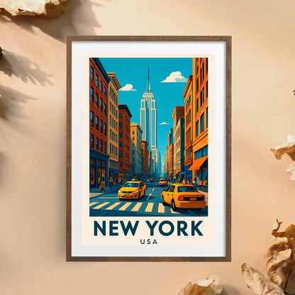 New York Skyline Wall Art, Travel Poster, Empire State Building Print, American City Decor, NYC Travel Wall Art, Birthday Gift, Wedding Gift