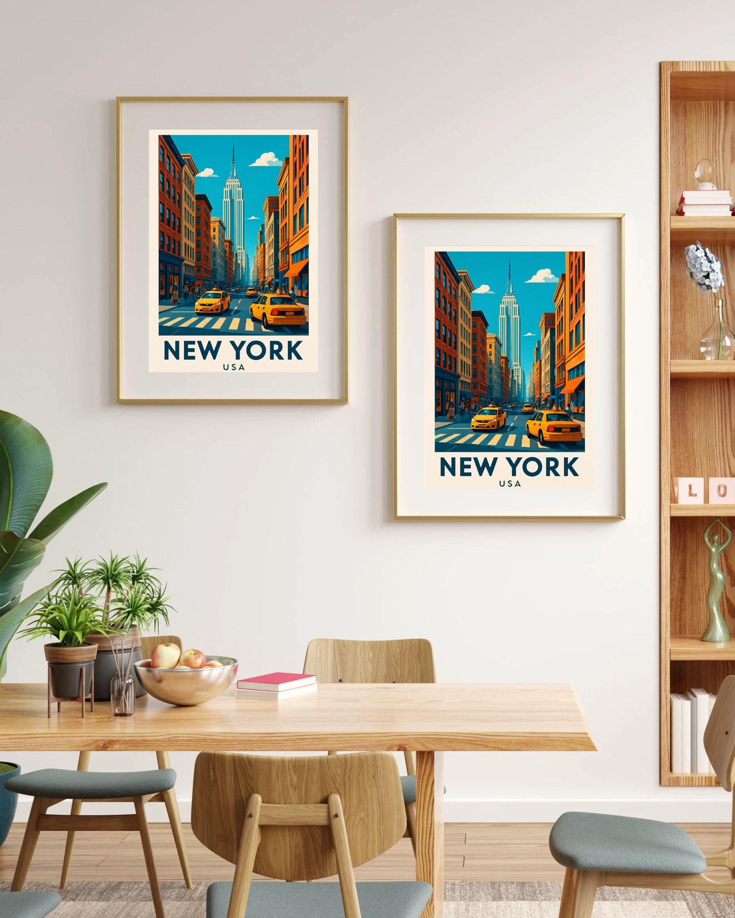 New York Skyline Wall Art, Travel Poster, Empire State Building Print, American City Decor, NYC Travel Wall Art, Birthday Gift, Wedding Gift