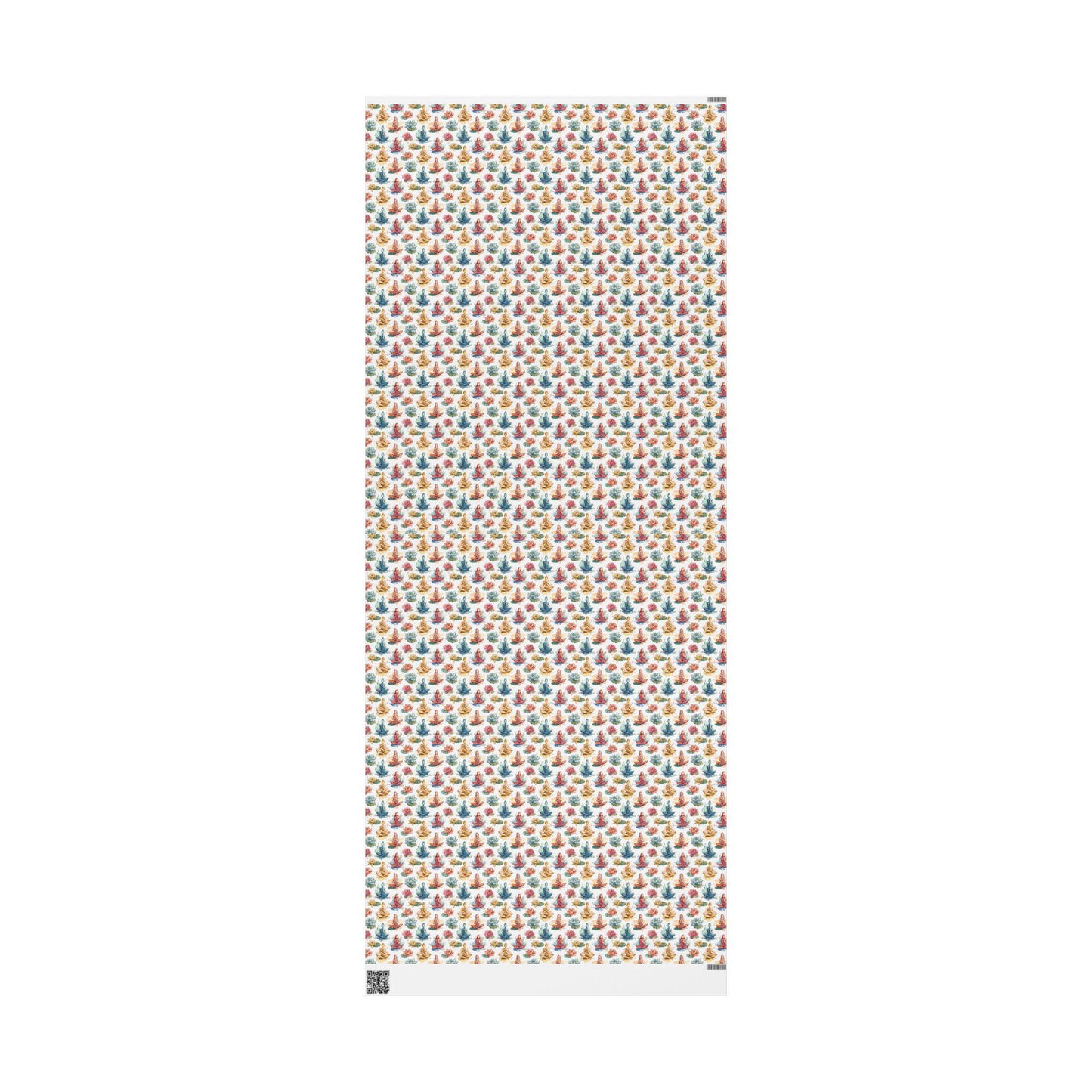 Peaceful Yoga Wrapping Paper Roll, Gift Wrap with Namaste and Zen Pose Designs for Spiritual Holiday Gifts #11