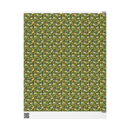 Goose and Botanical Flower Wrapping Paper for Country Birthday Garden party Baby Shower Gift Wrap, Wrapping rolls for Spring Summer wedding
