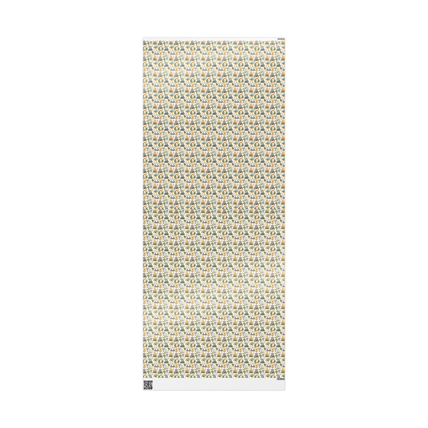Yoga Animals Gift Wrap Roll with Meditative Pose Design, Wrapping Paper for Holiday, Retreat, or Yoga Instructor Gifts #19