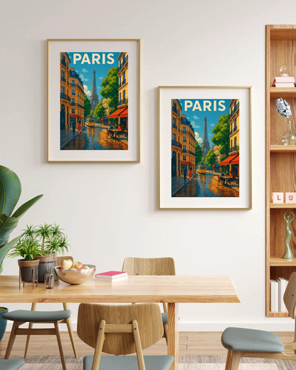 Paris Eiffel Tower Wall Art, France Travel Print, Paris Cityscape Print, Travel Decor, Wedding Gift, Birthday Present, Paris French Wall Art
