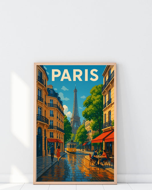 Paris Eiffel Tower Wall Art, France Travel Print, Paris Cityscape Print, Travel Decor, Wedding Gift, Birthday Present, Paris French Wall Art