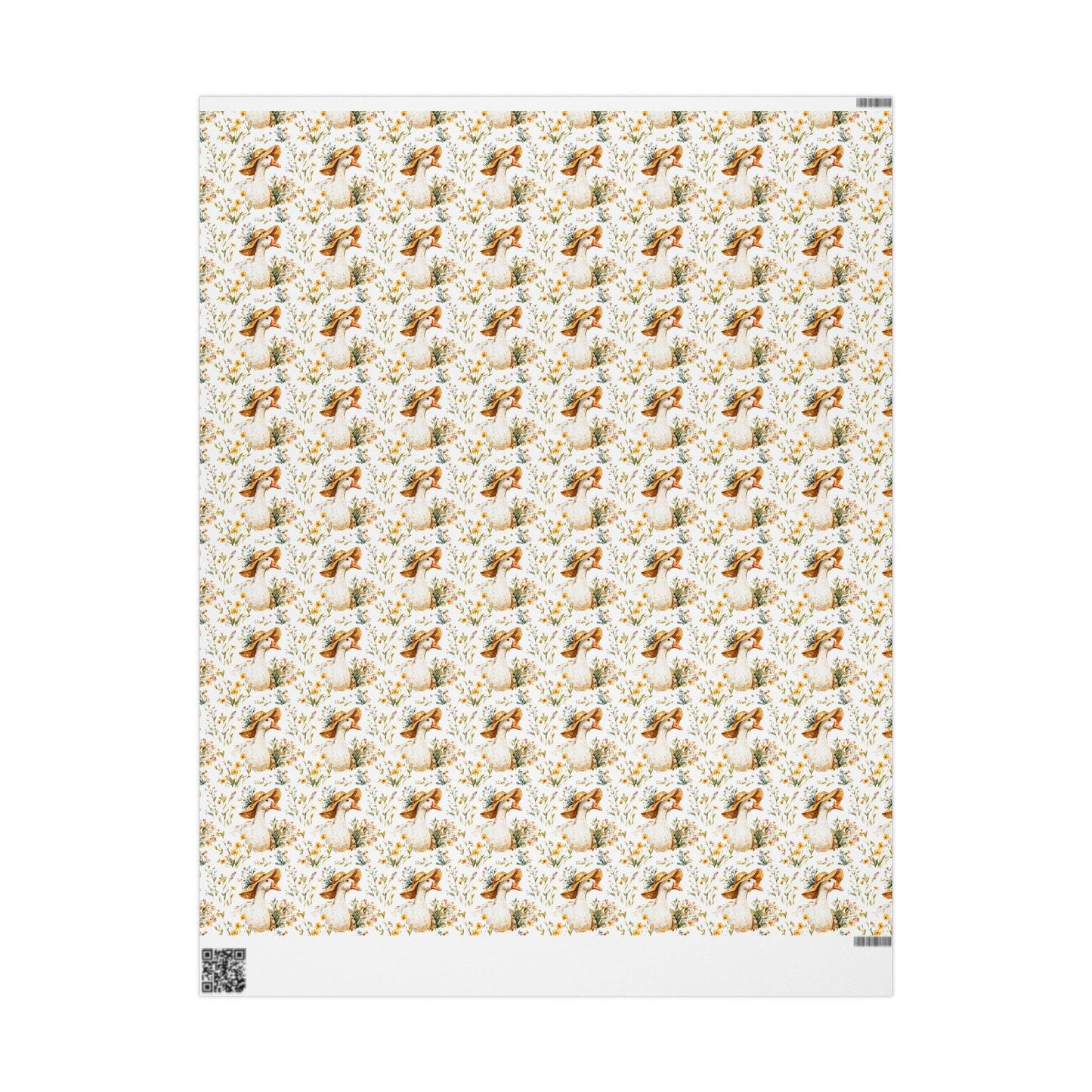 Goose and Wildflower Wrapping Paper for Spring Birthday Gifts | Rustic Farm Animal Gift Wrap for Kids, Gardeners, Plant Moms & Nature Lovers
