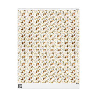 Goose and Wildflower Wrapping Paper for Spring Birthday Gifts | Rustic Farm Animal Gift Wrap for Kids, Gardeners, Plant Moms & Nature Lovers