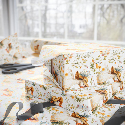 Goose and Wildflower Wrapping Paper for Spring Birthday Gifts | Rustic Farm Animal Gift Wrap for Kids, Gardeners, Plant Moms & Nature Lovers