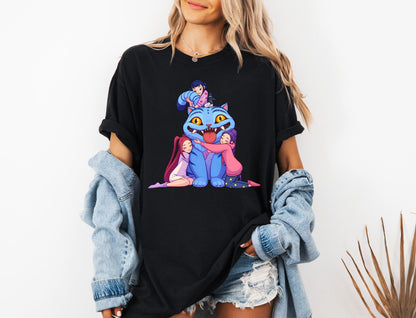 Kpop Demon Hunters Tiger Hug Shirt, Derpy the Tiger And Bird Demon Hunter Tiger Shirt, Hunters Tiger Fan, Animal Shirt, Kpop Movie Fan Gift