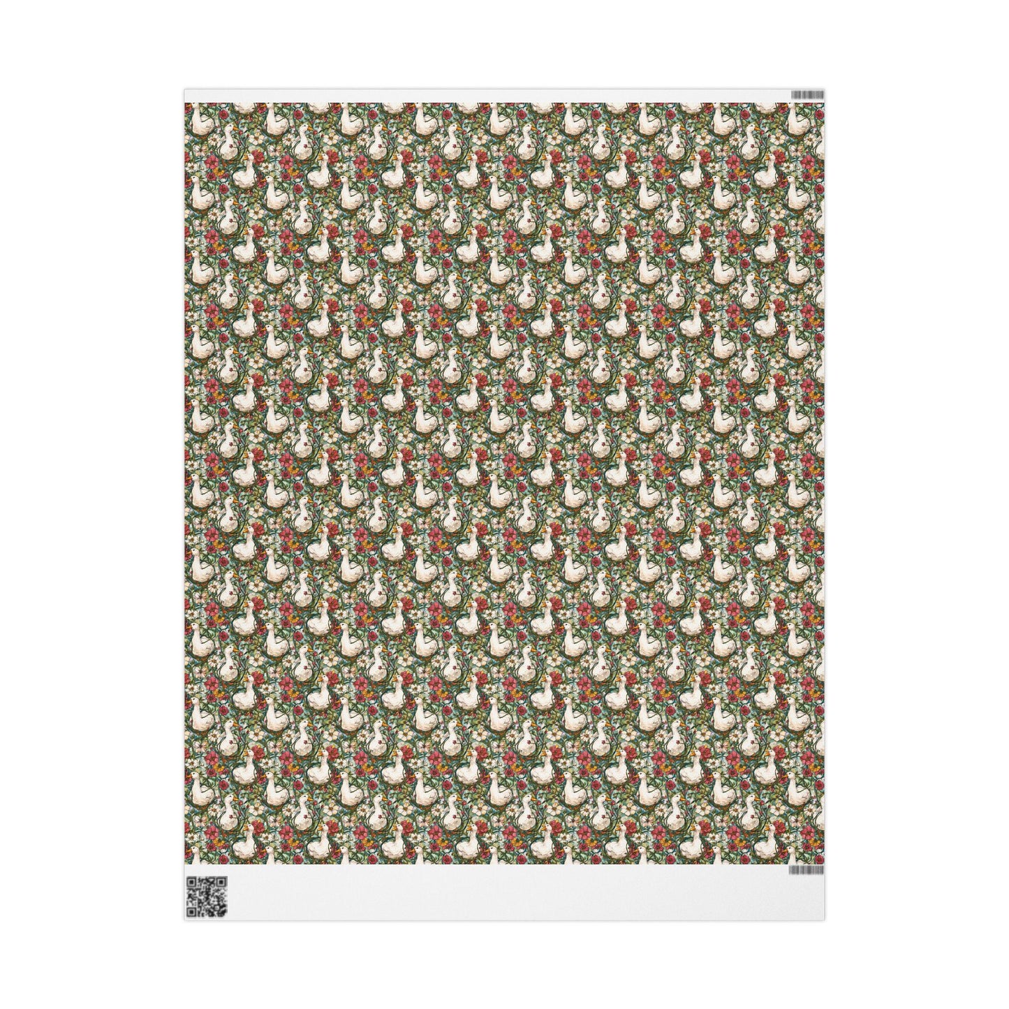 Rustic Goose and Wildflower Wrapping Paper for Mom or Grandma Birthday | Whimsical Farmhouse Baby Shower Gift Wrap for Florals Plant lovers