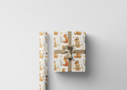 Zen Yoga Gift Wrap Roll, Meditation Wrapping Paper with Calm Pose Design for Yoga Teacher Gifts or Wellness Packages #4
