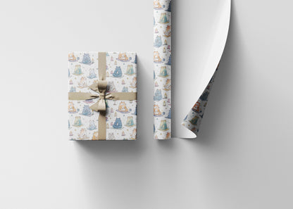 Yoga Wrapping Paper Roll with Namaste and Pose Design, Mindful Gift Wrap for Yoga Teacher or Meditation Lover Holiday Gifts #1