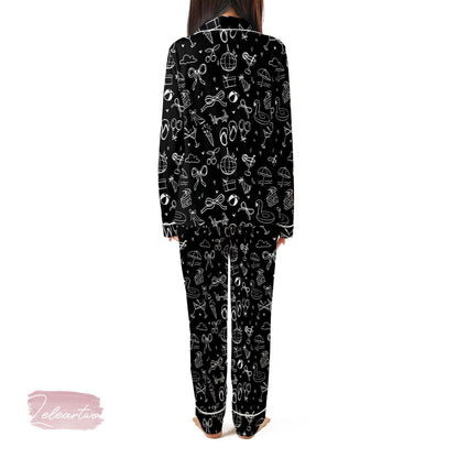 The Summer I Turned Set – Black Summer Icons Pajama Set with Pool Party & Beach Vibes, Cute Relaxed Fit Lounge Outfit