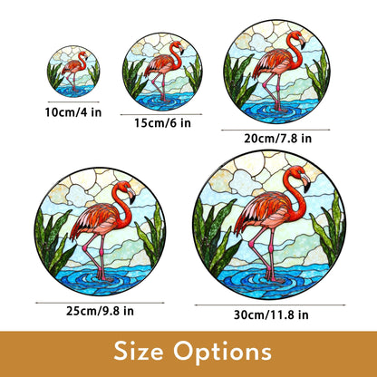 Pink Flamingo Stained Glass Suncatcher Window Decor for Nature Lovers Mothers Day Gift