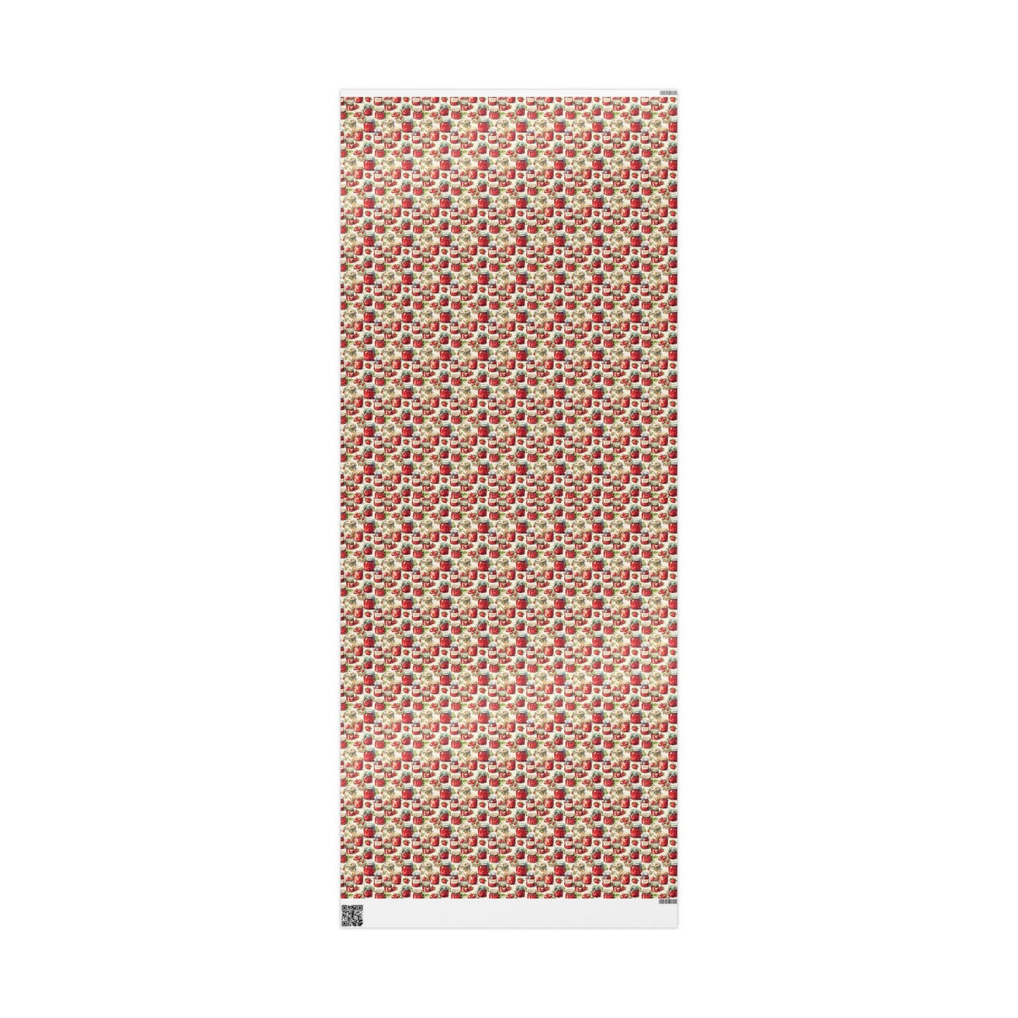 Rustic Strawberry Jam Gift Wrap for Mother's Day Presents | Cute Farmhouse Wrapping Paper for Homemade Jarred Gifts