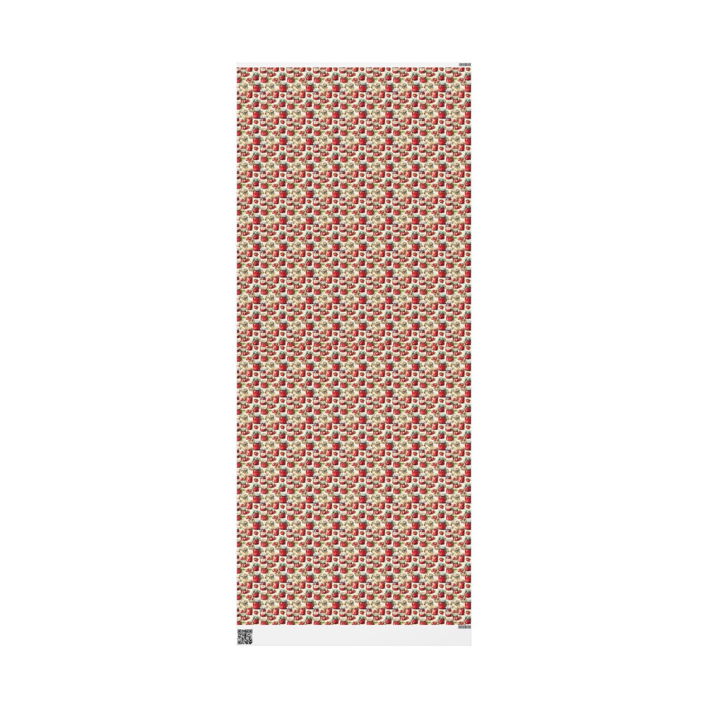 Rustic Strawberry Jam Gift Wrap for Mother's Day Presents | Cute Farmhouse Wrapping Paper for Homemade Jarred Gifts
