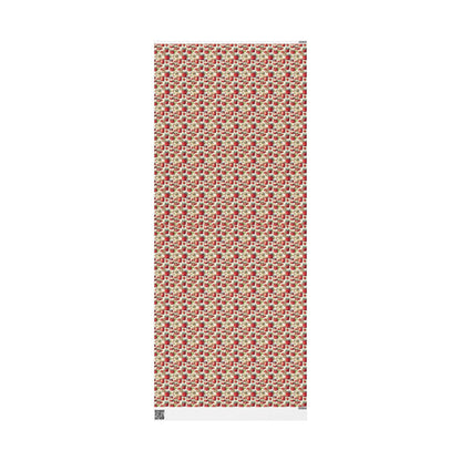Rustic Strawberry Jam Gift Wrap for Mother's Day Presents | Cute Farmhouse Wrapping Paper for Homemade Jarred Gifts