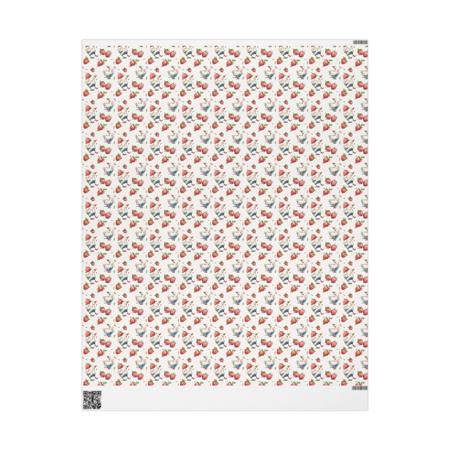 Strawberry Goose Wrapping Paper for Baby Girl Shower Gifts | Sweet Berry Gift Wrap Sheets for Moms | Cute Party Packaging