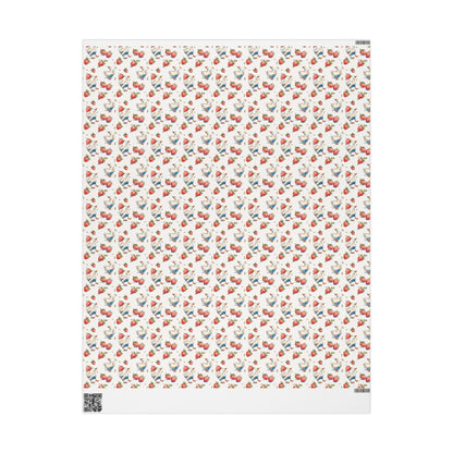 Strawberry Goose Wrapping Paper for Baby Girl Shower Gifts | Sweet Berry Gift Wrap Sheets for Moms | Cute Party Packaging