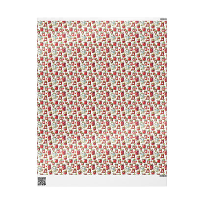 Strawberry Jam Wrapping Paper for Wedding Favors | Farm to Table Inspired Gift Wrap for Guests | Rustic Bridal Shower Decor
