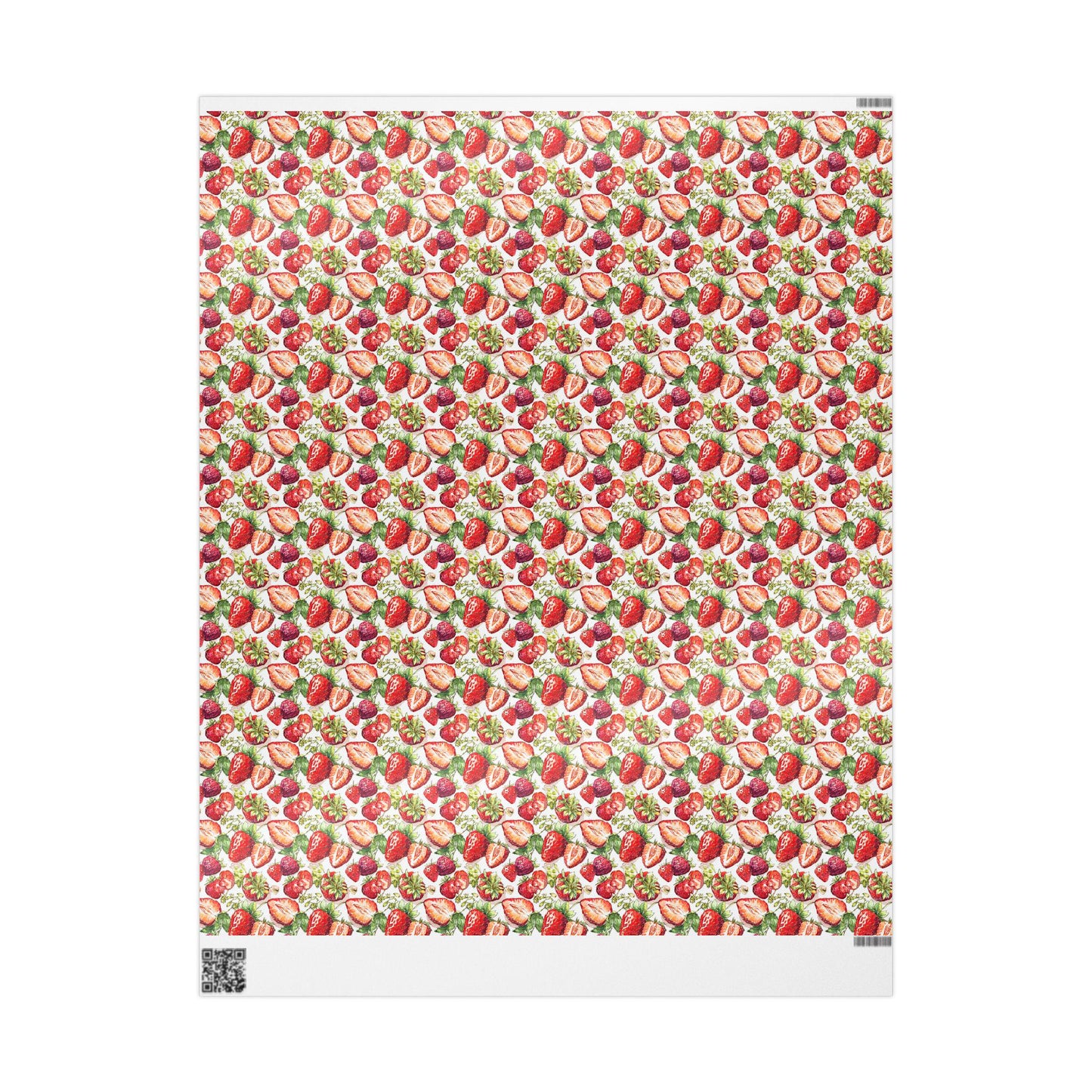 Strawberry Wrapping Paper for Picnic Themed Party Gifts | Pink Fruit Gift Wrap for Summer Birthdays or Showers